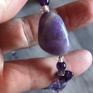 Amethyst stone necklace 10 inches